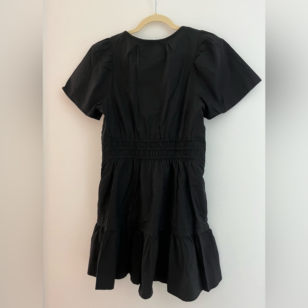 Anthropologie Black Mini Dress with Smocked Waist - Picture 2 of 3